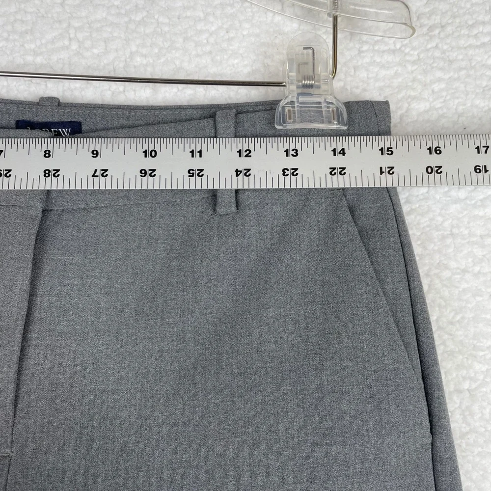 J.Crew Ruby Full-Length Pants Gray Slim Straight Dress Trousers Size 4 Career